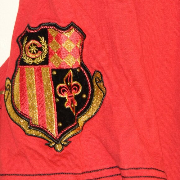 COOGI Short Sleeve Red Cotton T-shirt Embroidery & Felt Detailing Size 3XL - Picture 4 of 16